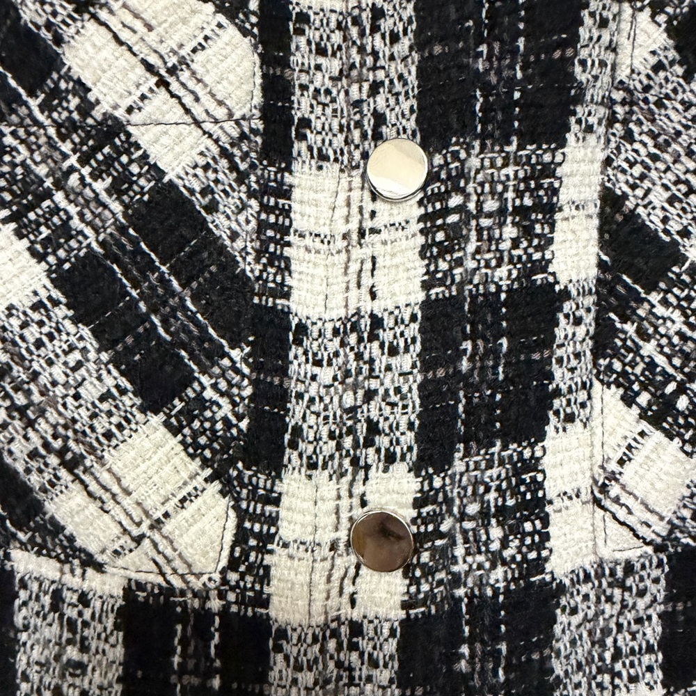 Zara Basic Black/White Overshirt/Shacket With Sna… - image 3